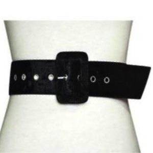 Women's Belt Wide Velvet & Suede Black Retro